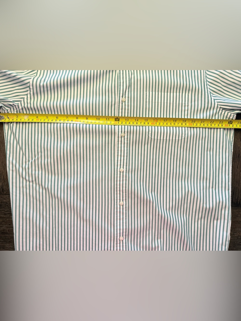Brooks Brothers Friday Shirt Men's L Green White Stripe Button-Down - Picture 3 of 11